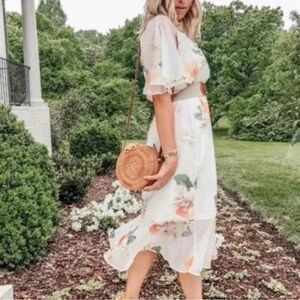 Farm Rio Eloisa Floral Sheer Dress NWOT